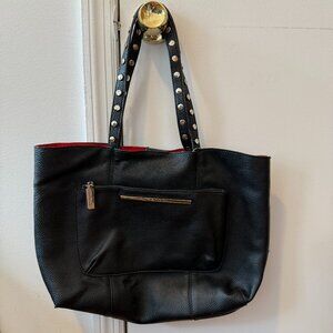 Steve Madden Black Faux Leather Tote Bag
